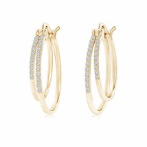 Authenticity Guarantee 
Angara Natural 1mm Diamond Fashion Earrings in 14K Ye... - $504.06