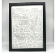 Printed Line Map of Des Moines Iowa, Unique Original Framed Artwork Ink ... - £144.48 GBP