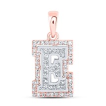 0.20cttw Diamond E Initial Letter Pendant 10kt Rose / White Gold - £210.63 GBP