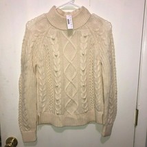 Nwt J Crew Womens Sz Xxs Ivory Pom Pom Cable Knit Wool Blend Sweater Top - £17.36 GBP