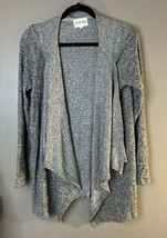 Olive + Oak Open Front Drape Sweater Stitch Fix Miah Hooded Cardigan Gra... - £11.19 GBP