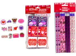 Novelty Valentine’s Day Stationary Gifts for Kids 42 Piece Set - $12.86