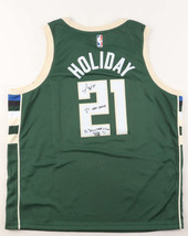 Jrue Holiday Signed LE Celtics Nike Jersey Inscribed &quot;21 NBA Champ&quot; &amp; &quot;1... - £177.88 GBP