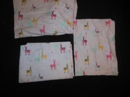 Pillow Fort Twin Sheet Set White with Llama Print - $14.99