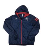 Adidas 2020 Boston Marathon Hooded Zip Navy Blue Jacket Men&#39;s Large John... - $67.65 CAD