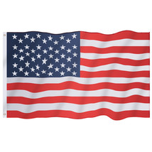 4&#39;x6&#39; American Flag Patriotic US Flag Double Stitching Steel Grommets Polyester - £11.00 GBP