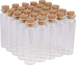 Maxmau 20Ml Small Glass Bottles,Tiny Glass Vials,Jars With Cork, 24Pcs - £25.34 GBP