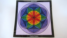 Laminated Chakra Healing Crystal Stone Grid 8inch Flower Life Spirit Whi... - $9.89