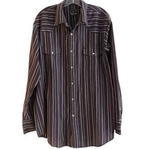 Roper Mens XL Extra Large Shirt Long Sleeve Snaps Collared Cotton Blend Purple - £10.93 GBP