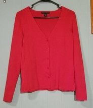 Designers Originals Women&#39;s Long Sleeve Button Up Shirt Red Size S Small - £6.94 GBP