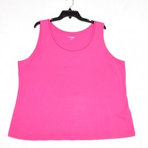 Kim Rogers Women&#39;s Pink Scoop Neck Tank Top Sleeveless Shirt Solid Size 2X - £7.54 GBP