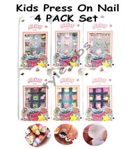 Kids 3D Stick On Nail Stickers Press On Nail Art 6 PACK Set - £5.96 GBP