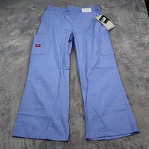 Dickies Pants Womens L Blue Cargo Medical Uniform Pull On Petite Scrub B... - $16.71