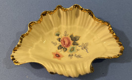 Vintage Kaolena California Pottery Floral With Gold Trim Shell Candy Dis... - £10.30 GBP