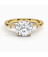 1.75 Ct Cushion Moissanite Tapered Baguette Three Stone Diamond Ring For... - $283.82 CAD