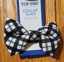 Top Paw Black Plaid BowTie Pet Dog Collar Slide Size Med/Lg NWTs - €3,43 EUR
