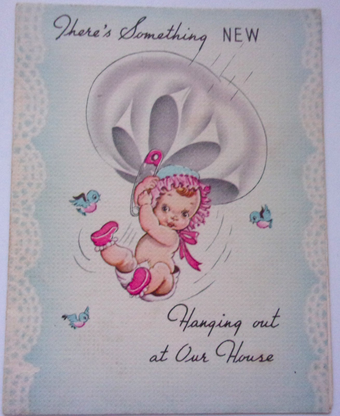  American Greetings There’s Something New Hanging Around Birth Announcem... - $1.99