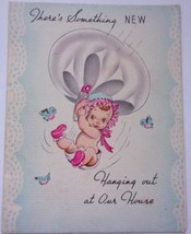  American Greetings There’s Something New Hanging Around Birth Announcem... - £1.53 GBP