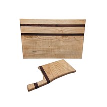 Handmade Food Safe Cutting Chopping Board Set Maple and Mahogany Large &amp;... - $68.01 CAD