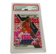 Zion Williamson Rookie Card RC PSA 10 GEM sp Pelicans 2019 Mosaic #269 PINK CAMO - $49.50