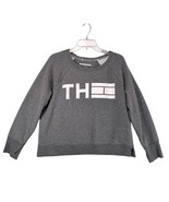 Tommy Hilfiger Sport Women&#39;s XL Cropped Gray Sweatshirt Thumb Holes Grap... - $34.19 CAD
