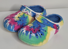 Crocs Classic Tie Dye Faux Fur Lined Clogs Shoes Mens 4 Womens 6 206341 - £19.97 GBP