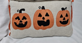 Hyde & EEK! Boutique Three Pumpkin Lumbar Halloween Throw Pillow 18"X12" image 4
