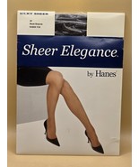 NOS VTG SHEER ELEGANCE HANES*BLACK SHADOW SHEER TOE PANTYHOSE NYLONS*EF - $13.88