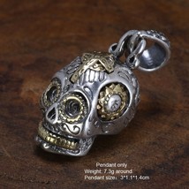 925 Sterling Silver Sugar Skull Pendant Thai Silver Antique Style Cool Personali - £61.02 GBP