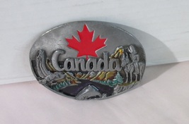 Vintage Canada With Enamel Inlay Scenery Pewter Belt Buckle; By Siskiyou... - £17.38 GBP