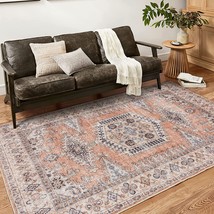 The Valenrug Washable Rug 5X7 - Ultra-Thin Antique Collection Area Rug, Stain - £79.11 GBP