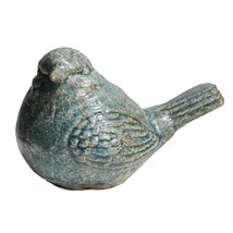 Blue Ceramic Sitting Bird Statue Figurine 8&quot;X5&quot;X5&quot; - £23.79 GBP