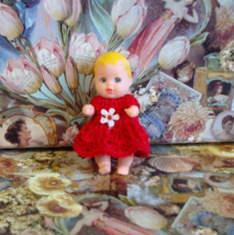 Hand Crochet Dress For Barbie Baby Krissy Or Same Size Dolls #146 - $12.00