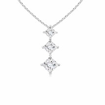 Authenticity Guarantee 
Princess-Cut Diamond Three Stone Pendant in 14K White... - £1,120.58 GBP