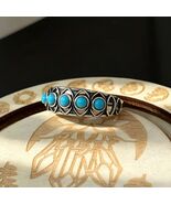 925 Silver Turquoise Ring | 4-Stone Vintage Band | Art Deco | Adjustable - $32.99