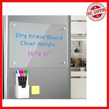 Modern Clear Acrylic Note Board - Magnetic 15&quot;x11&quot; for Organized Living - $577.16 MXN