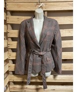 7th Avenue Suiting Collection Plaid Belted Jacket Woman’s Size Large - £23.46 GBP