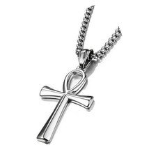 Stainless Steel Ancient Egyptian Coptic Ankh Cross - £66.36 GBP
