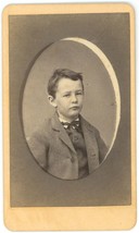 CIRCA 1880&#39;S CDV Handsome Young Boy Suit &amp; Tie Defect Proctor &amp; Dodge Boston MA - £7.56 GBP