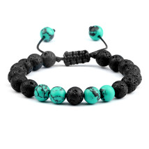 Uple bracelet black blue turquoises lave beads braided bracelet women adjustable bangle thumb200