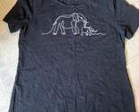 Talbots  Medium Black White embroidered Elephant Round Neck Short Sleeve... - $25.02