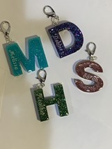 handmade resin keychain with your initial and name - Free Shipping - $10.89