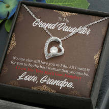 To My Granddaughter Grandpa Encouragement Forever Necklace w Message Card - £45.03 GBP+