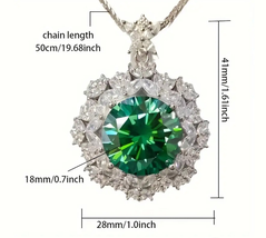 10 Carat Moissanite 925 Sterling Silver Pendant Necklace image 2