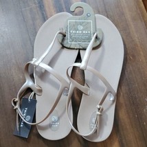 Third Oak Sandals Size 11 Flip Flop Champagne Gold USA Recycled Ankle Strap - $17.64