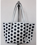 Michael Kors Jet Set Medium Travel Tote White With Black Polka Dots - $97.24 CAD