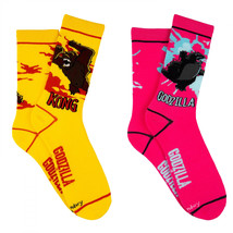 Godzilla x Kong Battle Neon Crew Socks 2-Pair Pack Multi-Color - £14.37 GBP