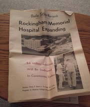 005 VTG Daily News Record Newspaper Nov 2 1968 Rockingham Memorial Hospital Expa - $9.99