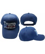 Trump 2024 No More Bs Bull$Hit Navy Blue Adjustable Embroidered Cap Hat - £17.68 GBP