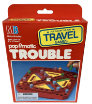 Vtg 1989 Milton Bradley Pop "O" Matic Trouble Travel Game NIB - $32.18